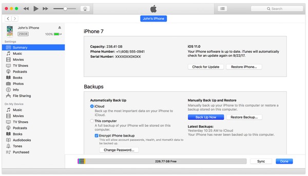 Biztonsági mentés az iPhone-ról az iTunes-hoz