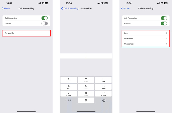 Configurar o encaminhamento de chamadas para no iPhone