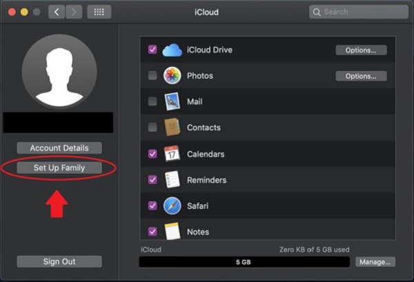 Állítsa be az iCloud családmegosztást MacOS rendszeren