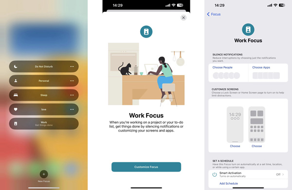 Configurer Work Focus sur iPhone