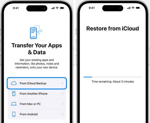 Stel iPhone-herstel in vanaf iCloud-back-up