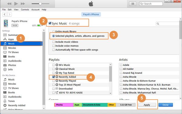 Synkroniser musik fra iTunes til ny iphon