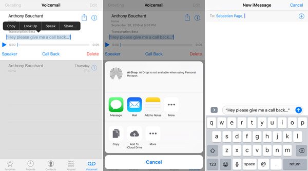 Share Transcribed Voicemail