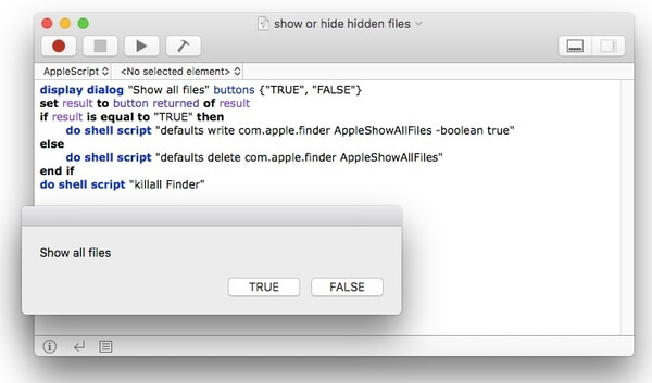 Vis skjulte filer på Mac via AppleScript