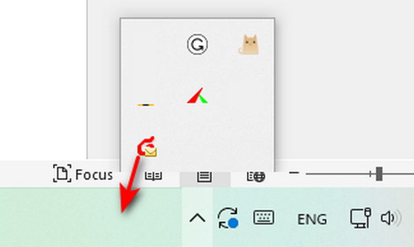 Botão Mostrar ícones ocultos
