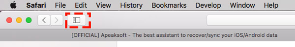 Показать боковую панель сафари на Mac