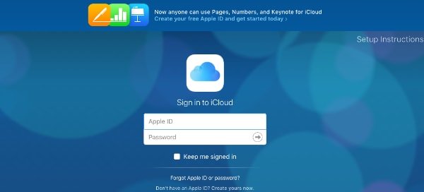 Open de iCloud-website