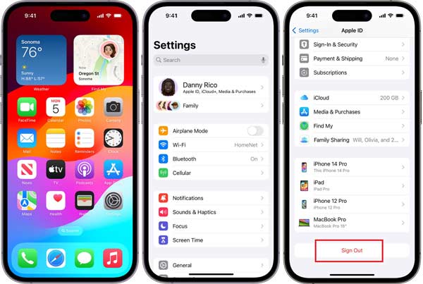 Se déconnecter Identifiant Apple Mot de passe iPhone