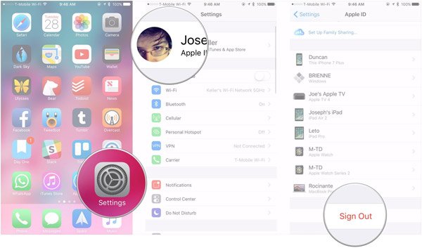 Afmelden bij iCloud