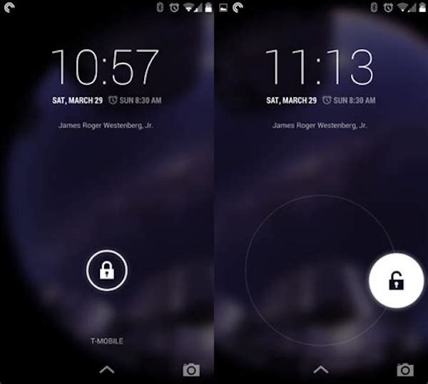 Deslize para desbloquear o telefone para Android