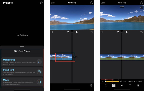 Reduzca la velocidad de un video en iPhone con iMovie