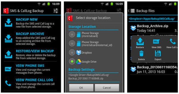 APK de backup do registro de chamadas e SMS