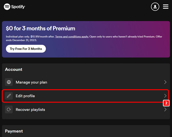 Spotify Modifier le profil