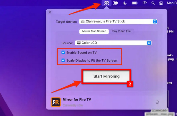 Avvia il mirroring di Firetv