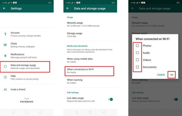 Stopp nedlasting av WhatsApp-bilder