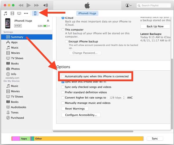 Stop iTunes Opening Automatically with iPhone