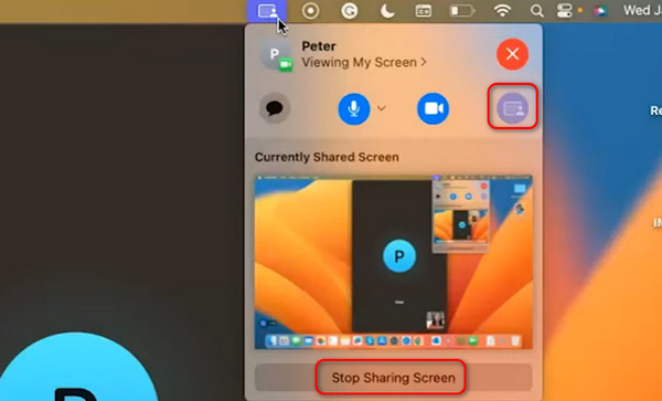 Stop met het delen van scherm FaceTime Mac
