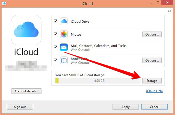 Změnit iCloud Storage