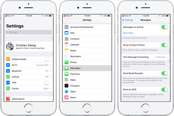 Synchronisez votre iPhone avec iMessage
