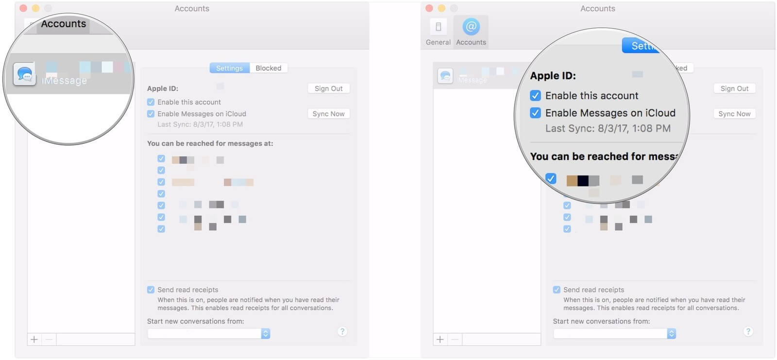 Синхронизировать iMessage Mac