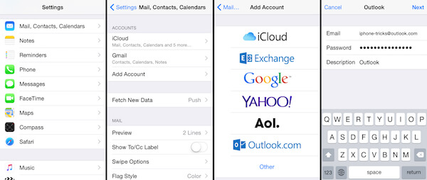 Синхронизация контактов Outlook на iPhone напрямую