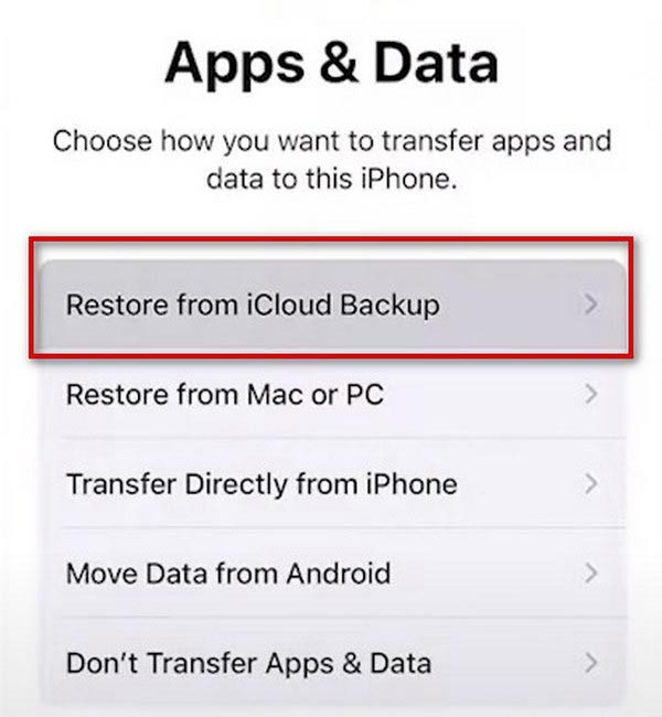 Restore From iCloud Backup