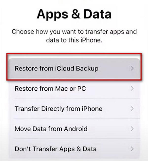 Восстановление из резервной копии iCloud