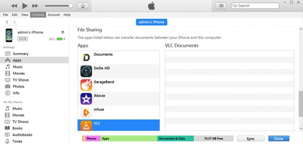 Överför filer till iPad via iTunes