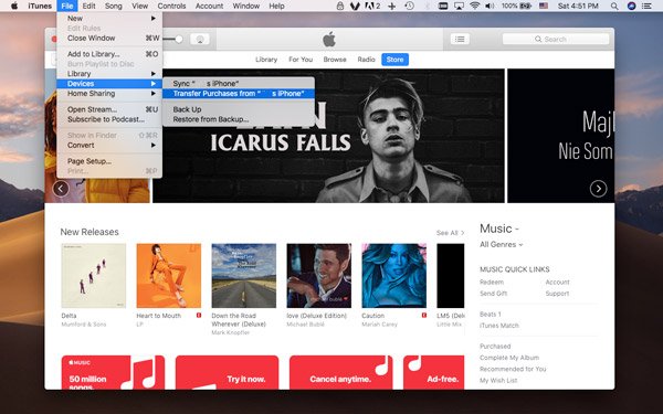 Transfert d'iBook avec iTunes