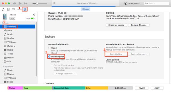 Transfiere notas desde iPhone a través de iTunes