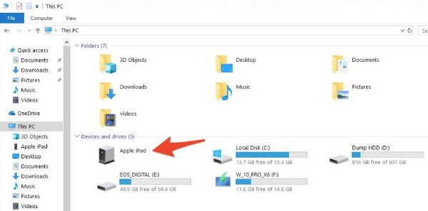 Transférer des vidéos avec Windows Explorer