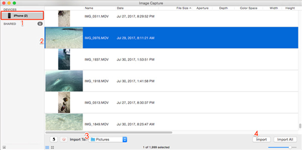 Import videos from iPhone to Mac via Image Capture