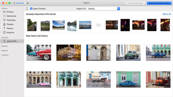 Importer videoer fra iPhone til Mac via Bilder