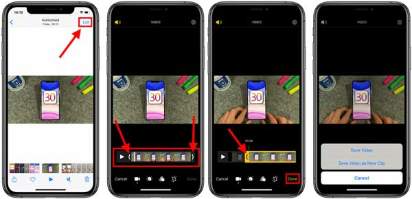 Couper la vidéo de l'iPhone