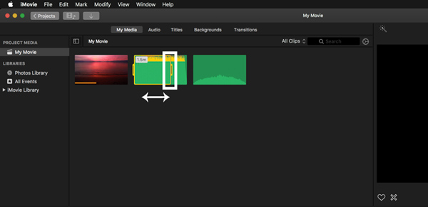 Trim MPp3 i Imovie Media Window