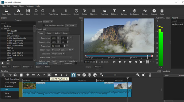 Recortar video MP4 dividido en Shotcut