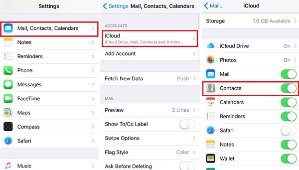 Turn iCloud Contacts On