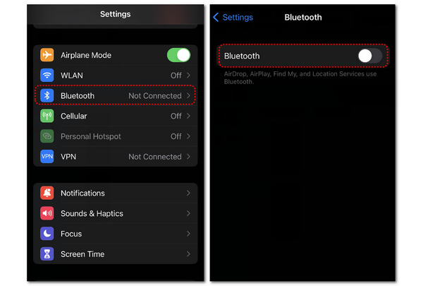 Apagar el iPhone Bluetooth