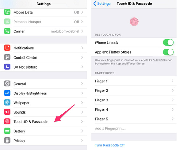 DESLIGUE o iPhone Touch ID