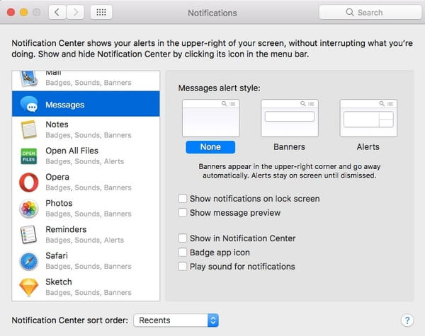 Desactivar iMessage en Mac