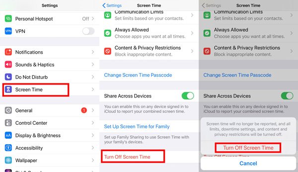 Turn off Screen Time on iPhone