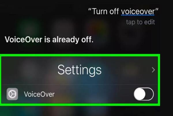 Kapcsolja ki a Voiceover Siri funkciót
