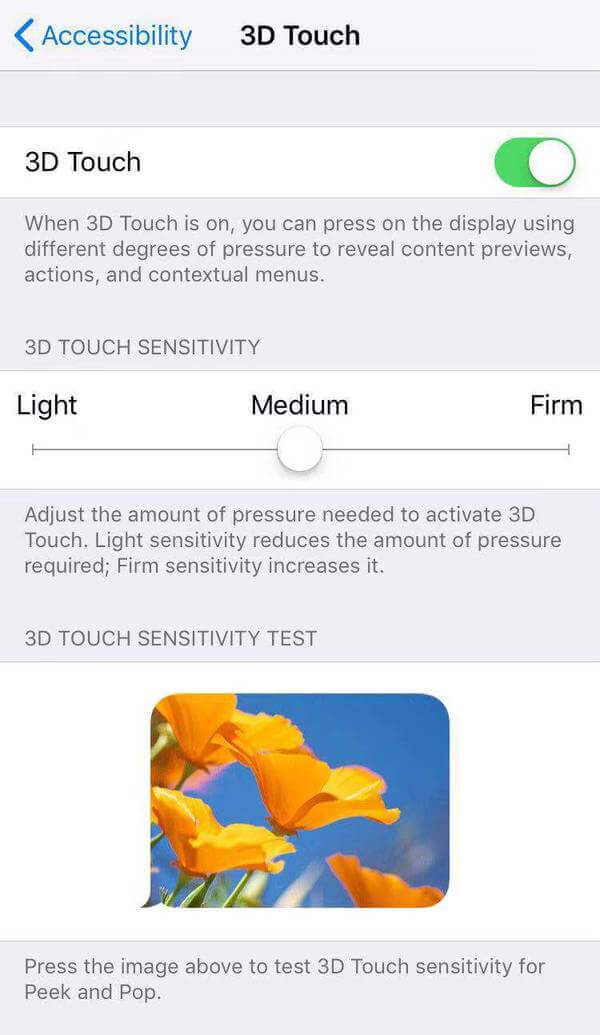 打開3D touch