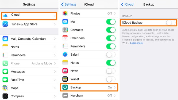 Turn on iCloud Backup