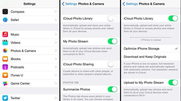 Activer la bibliothèque de photos iCloud