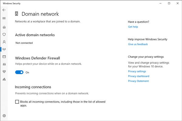 Schakel Firewall in