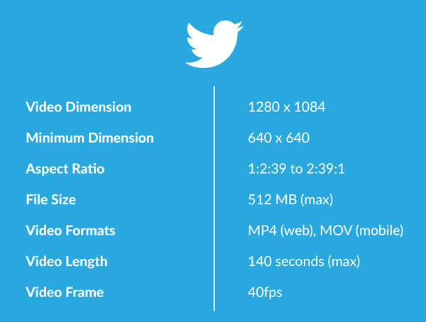 Twitter Video Specifikationer