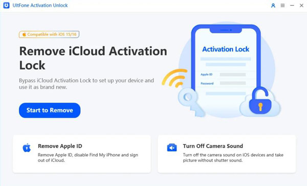 Ultfone Activation Unlock Main Interface