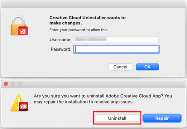 Odinstaluj Creative Cloud Mac za pomocą jego deinstalatora