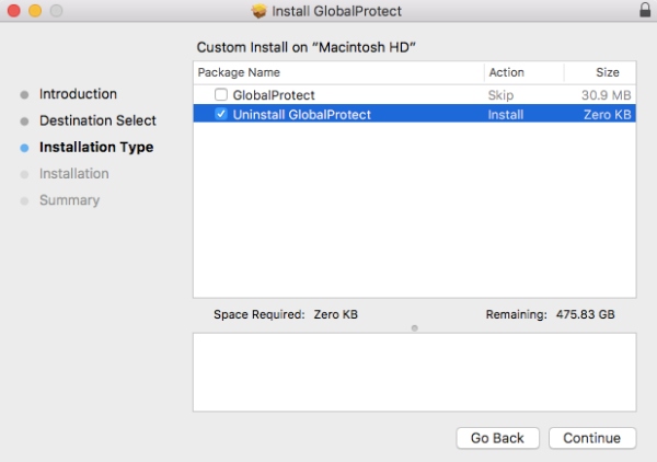 Afinstaller GlobalProtect Mac